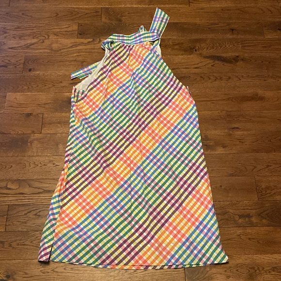 J. Crew Tie Neck Dress in Rainbow Gingham - Picture 6 of 6